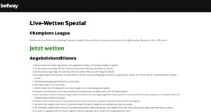 betway Live-Wetten Spezial