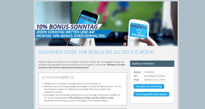 10% Bonus-Sonntag bei Sportingbet.