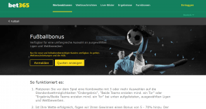 bet365 - Mehrgewinn mit Kombiwette.